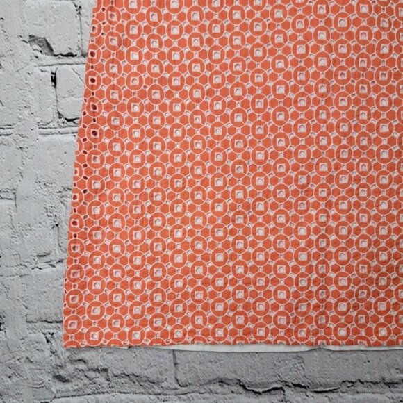 Jude Connally 100% Cotton Orange White Geometric Sleeveless Dress Size S - Picture 5 of 12